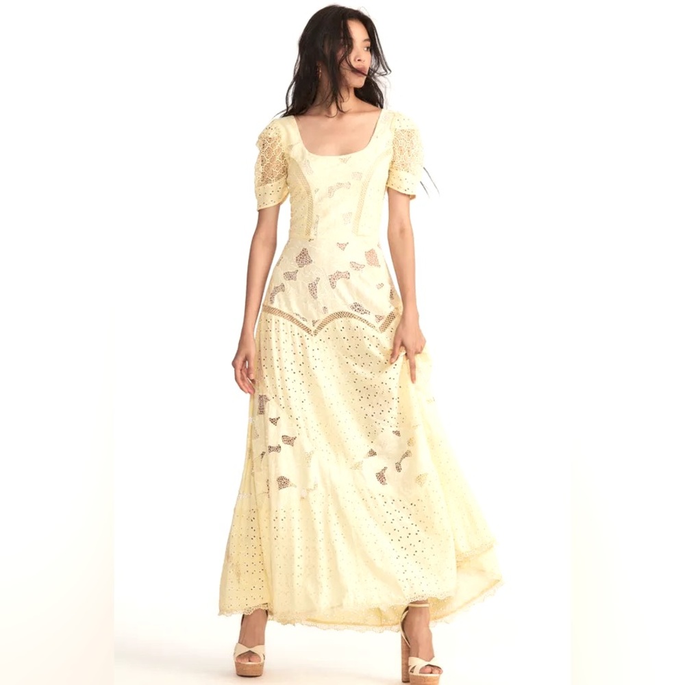 BNWT **WHITE** 00 LoveShackFancy Nella Maxi Dress